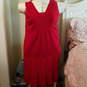 Lane Bryant lined red crepe dress